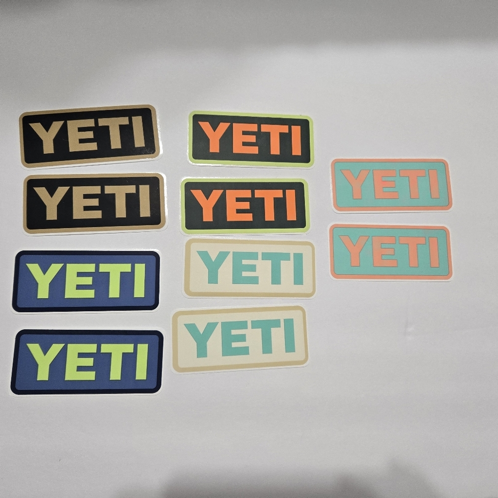 YETI 10 Piece Multicolor Logo Sticker Bundle NEW